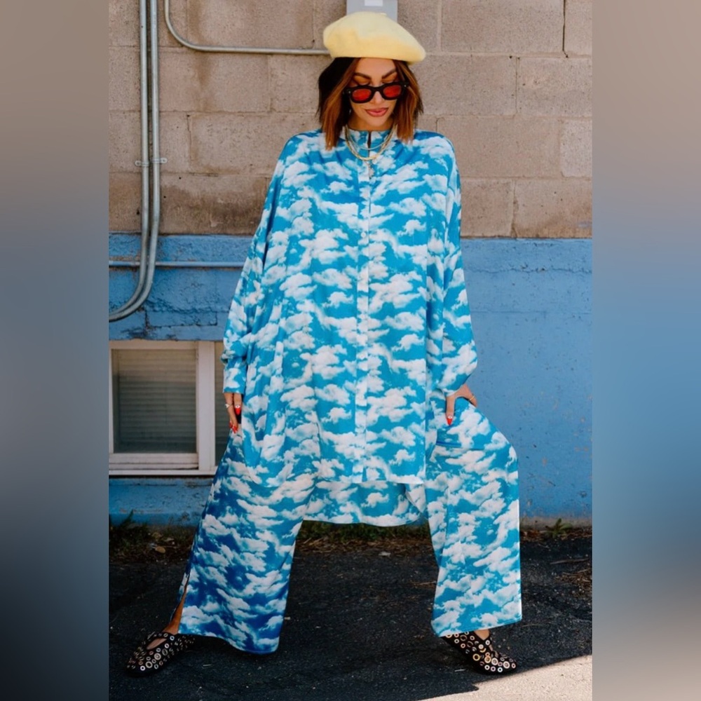 Dressed in Lala Satin Playsuit in Secret Sky Society
